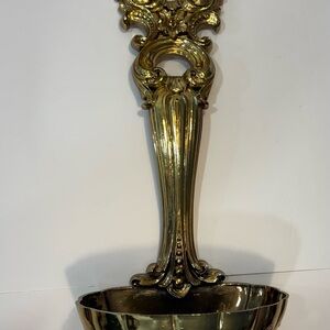 Vintage 1972 Syroco Wall Planter Ladle Spoon Wall Hanging MCM Antique Gold 32”L.